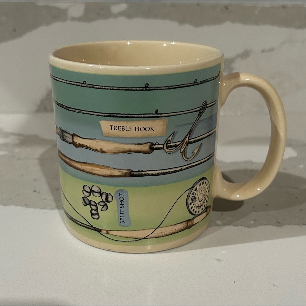 Russ Berrie Vtg Fly Fishing Mug